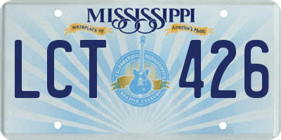 MS license plate LCT426