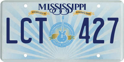 MS license plate LCT427