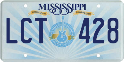 MS license plate LCT428