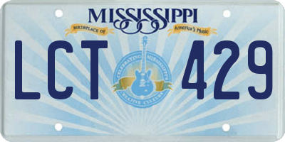 MS license plate LCT429