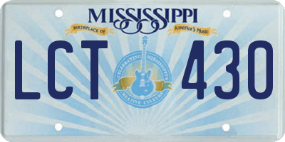 MS license plate LCT430