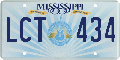 MS license plate LCT434
