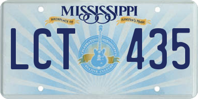 MS license plate LCT435