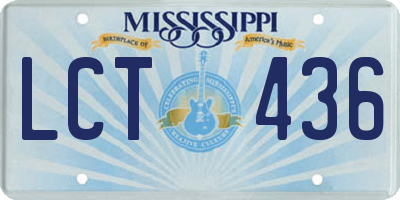 MS license plate LCT436