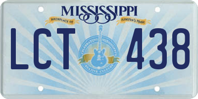 MS license plate LCT438