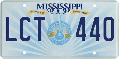 MS license plate LCT440
