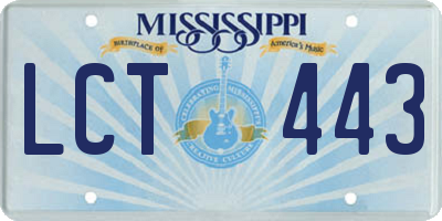 MS license plate LCT443