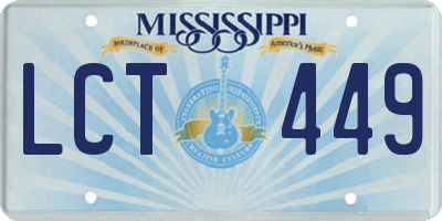 MS license plate LCT449