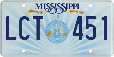 MS license plate LCT451