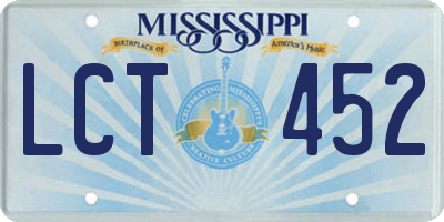 MS license plate LCT452