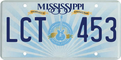 MS license plate LCT453