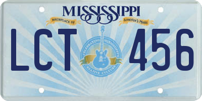 MS license plate LCT456