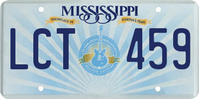 MS license plate LCT459