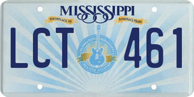 MS license plate LCT461