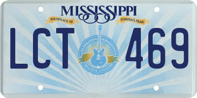 MS license plate LCT469