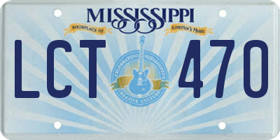 MS license plate LCT470