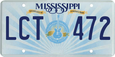 MS license plate LCT472