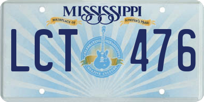 MS license plate LCT476