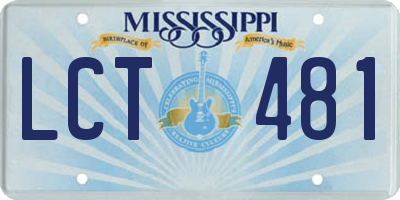 MS license plate LCT481