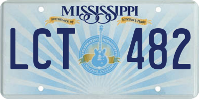 MS license plate LCT482