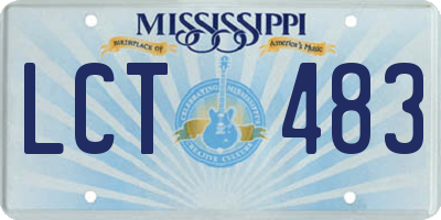 MS license plate LCT483