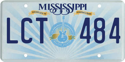 MS license plate LCT484
