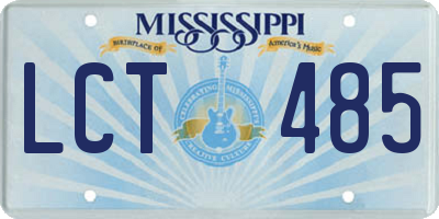 MS license plate LCT485
