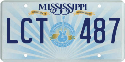 MS license plate LCT487