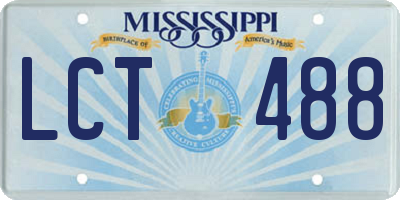 MS license plate LCT488