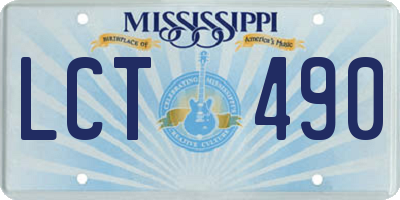 MS license plate LCT490