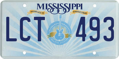 MS license plate LCT493
