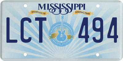 MS license plate LCT494
