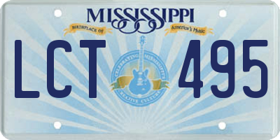 MS license plate LCT495
