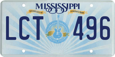 MS license plate LCT496
