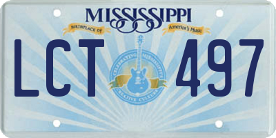 MS license plate LCT497