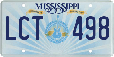 MS license plate LCT498