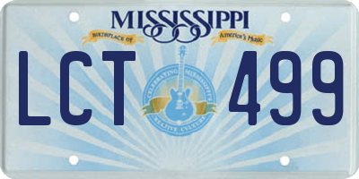 MS license plate LCT499