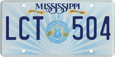 MS license plate LCT504