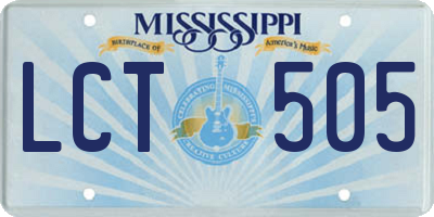 MS license plate LCT505