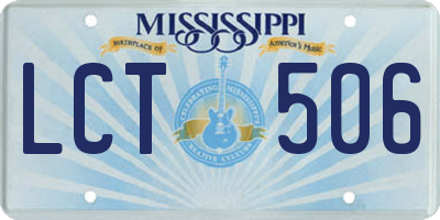 MS license plate LCT506