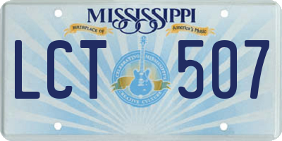 MS license plate LCT507