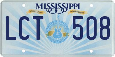 MS license plate LCT508