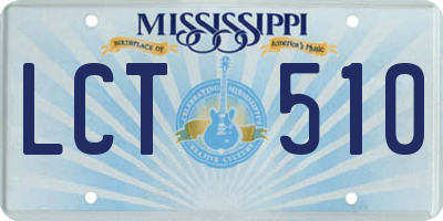 MS license plate LCT510