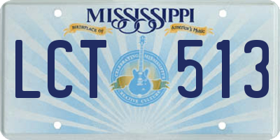 MS license plate LCT513