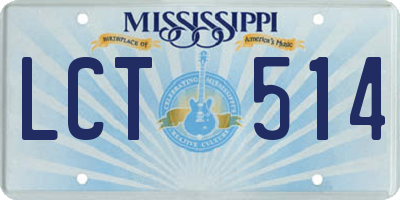 MS license plate LCT514