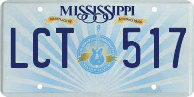 MS license plate LCT517