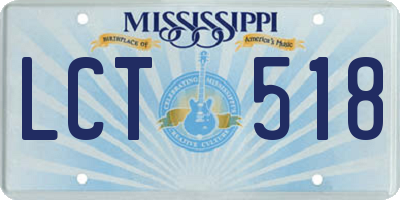 MS license plate LCT518