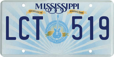 MS license plate LCT519