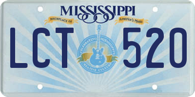 MS license plate LCT520