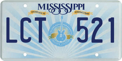 MS license plate LCT521
